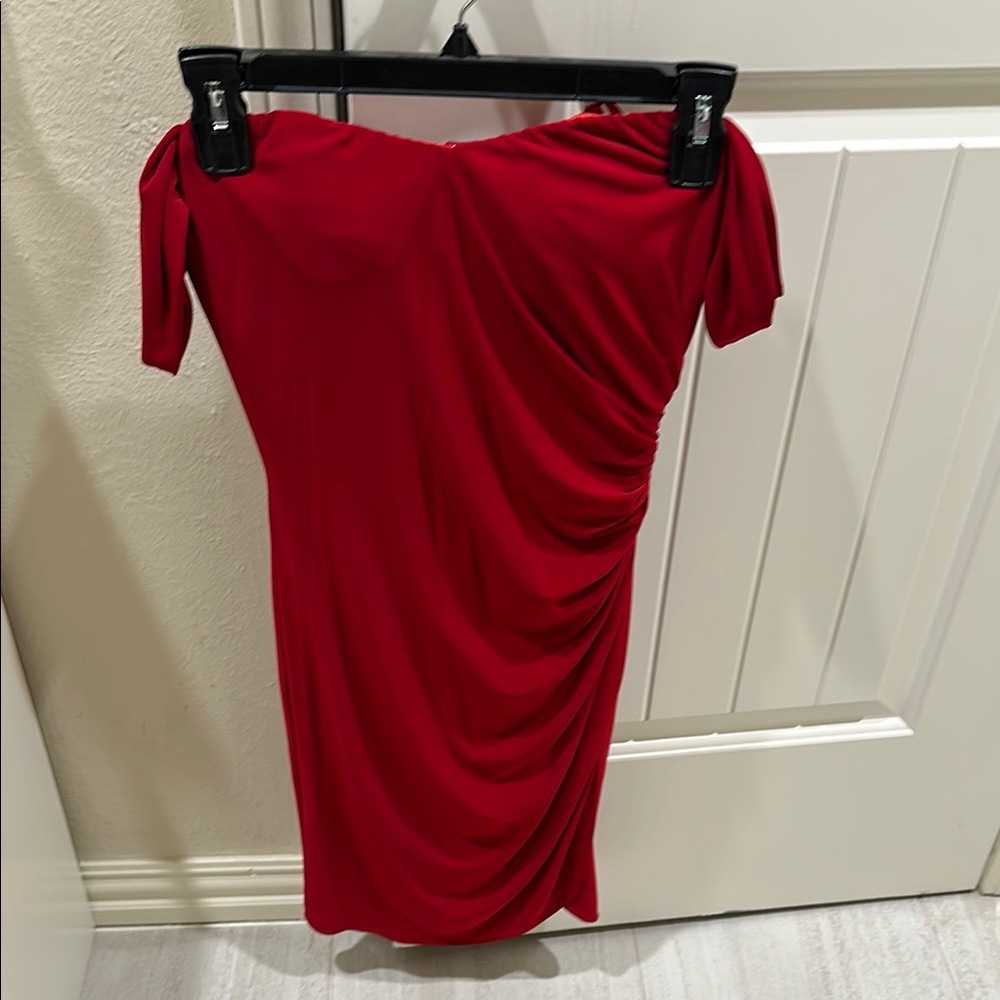Elegant Red Off-Shoulder Dress